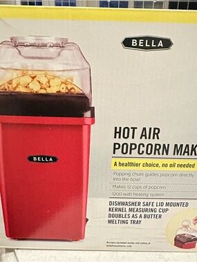 BELLA Red Hot Air Popcorn Maker - BRAND NEW